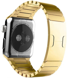 Curea iUni compatibila cu Apple Watch Ultra/SE/8/7/6/5/4/3/2/1 44mm Steel Belt Gold 