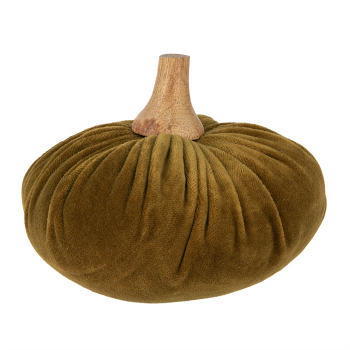 Dovleac decorativ lemn natur textil verde 15x12 cm 