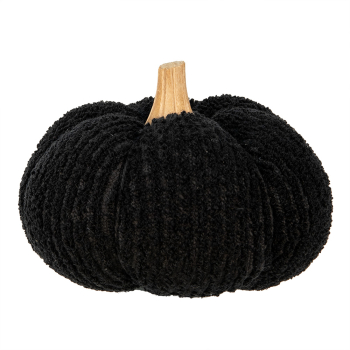 Dovleac decorativ textil negru lemn natur 15x12 cm 