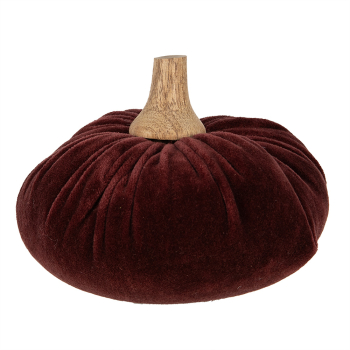 Dovleac decorativ textil rosu lemn natur 15x12 cm 