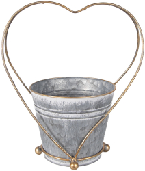 Ghiveci flori metal auriu gri 25x16x29 cm 