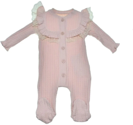 Salopeta cu maneca lunga pentru fete Mini Junior SALMJ-9 Roz 