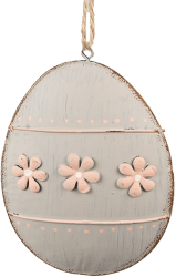 Set 2 Oua decorative Paste metal roz gri 10x2x8 cm