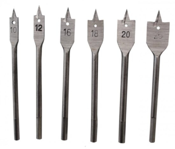 Set 6 burghie plate pentru lemn 10-25 mm Richmann 