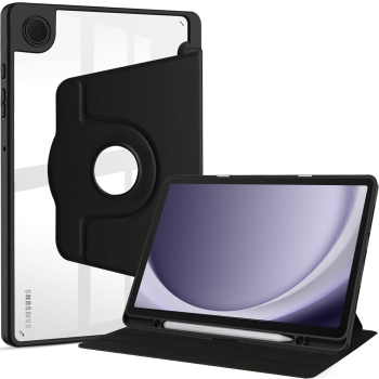 Husa pentru Samsung Galaxy Tab A9+ Plus 11.0 cu stand Rotativ Smart Cover suport S-Pen - Negru 