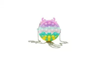 Jucarie antistres din silicon Flippy Pop it Now and Flip It Mini Geanta Ren 6 cm Macarons 