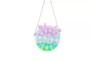 Jucarie antistres din silicon Flippy Pop it Now and Flip It Mini Geanta Vacuta 6 cm Macarons 