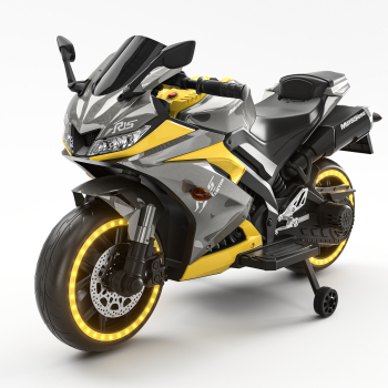Motocicleta electrica Kinderauto BJLTR15 SuperBike 45W 12V culoare galben 
