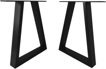 Set 2 Picioare Masa Metal Stil Scandinav Trapez Profil Lat Vopsire in camp electrostatic Finisaje Premium Negru 