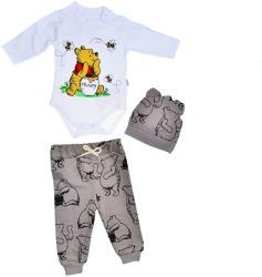 Compleu 3 piese pantaloni body si caciula pentru copii Mini Junior SETMJ-20 Multicolor 