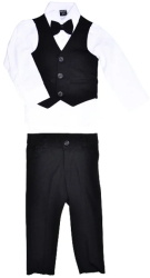 Costum elegant din 4 piese pentru baieti Mini Junior COST-2026 Negru 