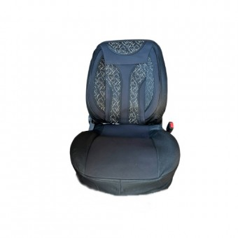 Huse scaune fata universale 1+1 negru cu insertii gri 