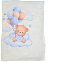 Patura pentru baieti 80 x 90 cm Mini Junior PT-MJ15 Crem 