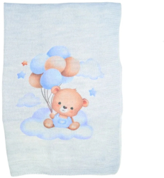 Patura pentru baieti 80 x 90 cm Mini Junior PT-MJ16 Gri 