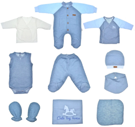 Set 10 piese pentru baietel Mini Junior S10P-MJ2 Albastru 