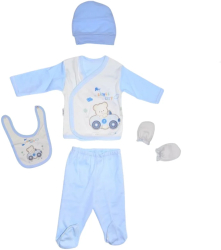 Set 5 piese pentru baietel Mini Junior SET-517 Albastru 