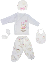 Set 5 piese pentru fetite Mini Junior SET-4487 Alb