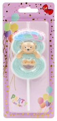 Lumanare aniversara pentru copii cifra 8 Giftdesign 8 cm 
