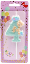 Lumanare aniversara pentru copii cifra 4 Giftdesign 8 cm 