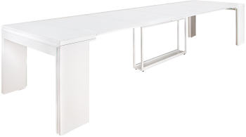Masa extensibila Flat Console 6 in 1 capacitate maxima 14 persoane pana 3250 mm PAL ALB MAT 92x50 cm 