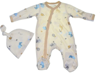 Set 2 piese salopeta cu maneca lunga si caciula pentru baieti Mini Junior SETMJ-7 Galben 