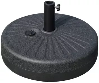 Suport pentru umbrela 38-48 mm rotund HDPE si otel negru 51x28 cm 