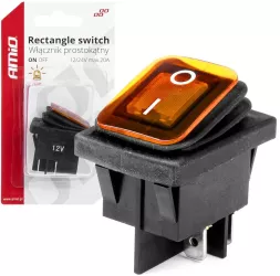 Intrerupator On/Off 12/24V dreptunghiular waterproof iluminat culoare Galben destinatie auto utilitare Off-Road ATV SSV QUAD 