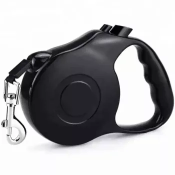 Lesa Retractabila Automata cu carabina pentru caini lungime sfoara 5m culoare Neagra