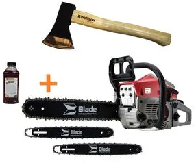 Pachet drujba Blade Alpin 520 - 5CP 2 lame si 2 lanturi + toporisca + ulei 0.5L - PACHET DRUJBA BLADE ALPIN+TOPORISCA+ULEI 