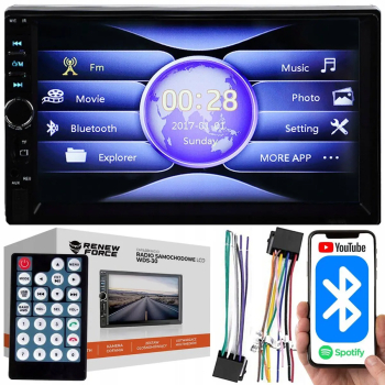 Player Video Auto dimensiune 2DIN TouchScreen de 7 inch 4 x 50W model WDS-30 cu Bluetooth Handsfree Radio MP3 WMA MP4 AUX Card T 
