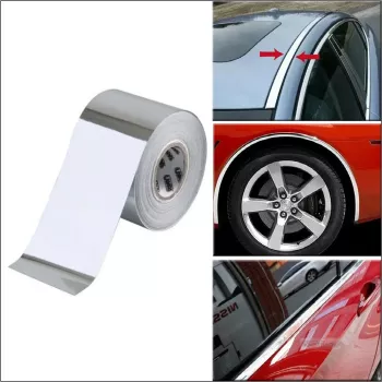 Rola folie crom pentru colantare bandouri sau ornamente auto 150 x 5cm 