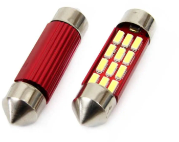 Set becuri auto cu LED CANBUS sofit compatibil C5W 12 SMD 36mm Alb 12/24V- destinat competitiilor auto sau off-road 