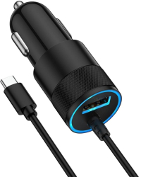 Incarcator auto RDB410 PD 18W USB/USB C cablu 2 x USB C 1m 