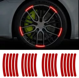 Set 20 bucati Elemente Reflectorizante Wheel Arch pentru autoturisme biciclete motociclete atv-uri scutere culoare Rosie 