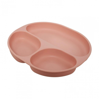 Set diversificare 3 piese silicon bol farfurie si cana cu cioc roz U-Grow 