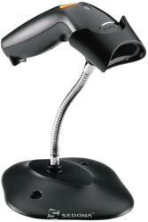 1D Wired Barcode Scanner Zebra Symbol LS1203 USB Black Stand 