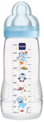 Biberon cu tetina din silicon 330 ml MAM Easy Active 831850 Albastru 