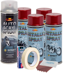 Kit complet reparatie si vopsire jante culoare Rosu Burgundy Metalizat V4 
