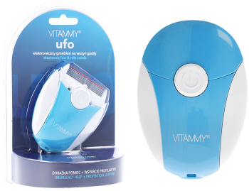 Pieptene electric cu LED Vitammy Ufo exterminator de paduchi Albastru