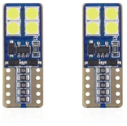 Set becuri auto cu LED CANBUS compatibil T10e W5W 8 SMD Alb 12/24V- destinat competitiilor auto sau off-road 