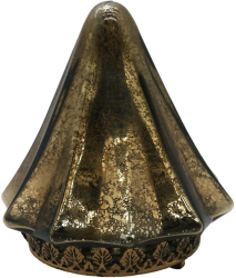 Brad Craciun sticla metal auriu cu led 14x16 cm 