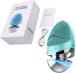 Dispozitiv de Curatare si Masaj Facial cu Lumini LED albastra rosie violet 5 Niveluri diferite de reglare a Intensitatii Vibratiilor I 