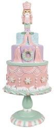 Figurina Tort Craciun polirasina multicolora 17x42 cm 