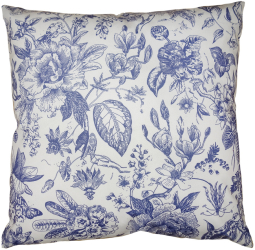 Set 2 fete perna textil albastru alb Flowers 45x45 cm 
