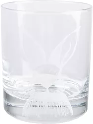 Set 6 pahare sticla transparenta alba Iepuras 7x9 cm 300 ml 