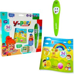 Set Educational Interactiv Y-Pen cu Carte si Stilou Interactiv - Invatare Prin Joc Dezvoltare a Logicii si Abilitatilor de Limba Engleza pe 