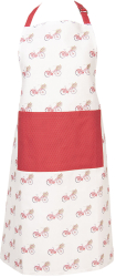 Sort bucatarie bumbac alb rosu Biciclete 70x85 cm
