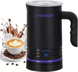 Spumator de lapte 4in1 CYBERDUST Spuma calda/rece Lapte vegetal Matcha Latte Cappuccino Machiatto Mocha Ciocolata calda Capac trans 