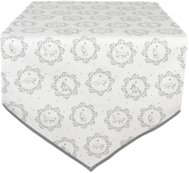 Traversa masa bumbac alb gri Pisicute 50x160 cm 