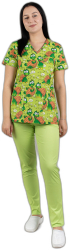 Bluza medicala Ana cu imprimeu broscute XS 
